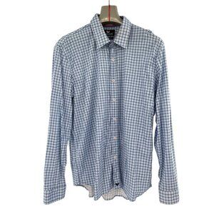 Buttercloth‎ Mens Navy Blue Regular Fit Block Shirt 2XL XXL Long Sleeve